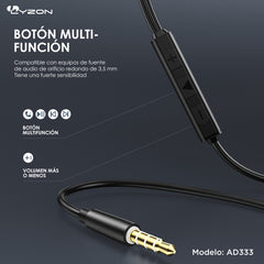 Audífonos Manos Libres Metálico AD333