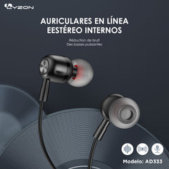 Audífonos Manos Libres Metálico AD333