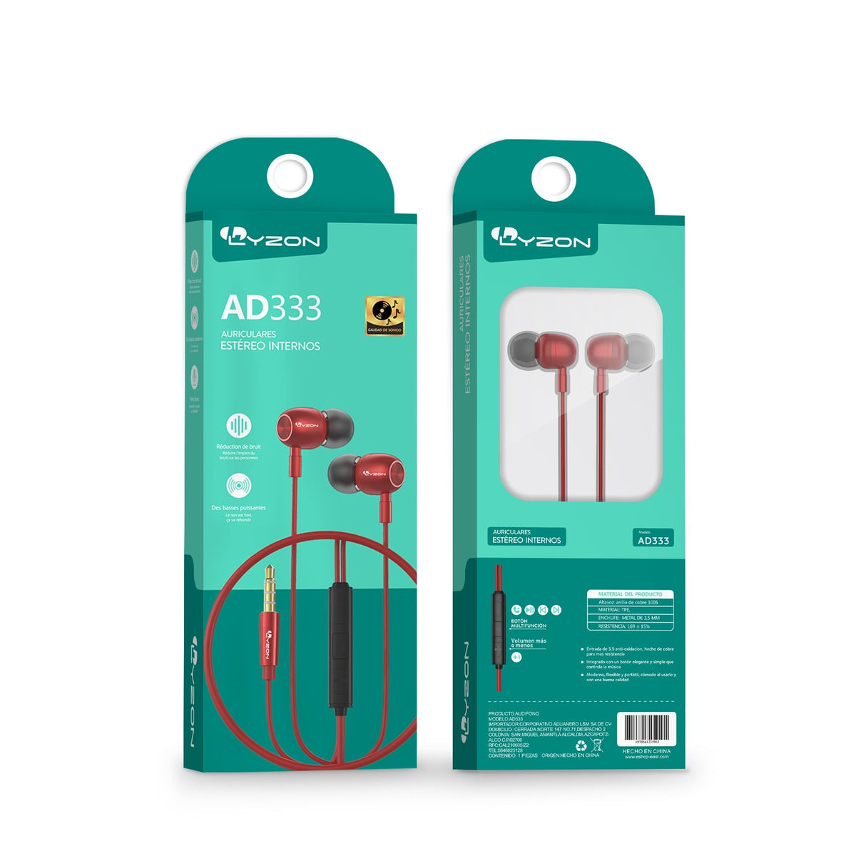 Audífonos Manos Libres Metálico  AD333