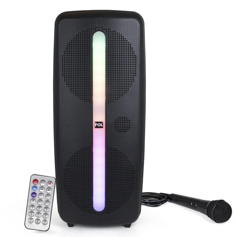 BOCINA PORTATIL CON MICROFONO Y LUZ   L282